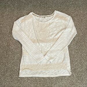Anthropologie One September Light Weight Lace Sweater